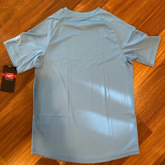 Rawlings Blue Crew Neck Short Sleeve Jersey Youth M Polyester- New With Tags - Picture 4 of 4